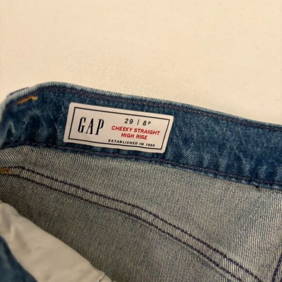 Gap Jeans Women's Petite 29 High Rise Cheeky Straight Denim Button Fly NWT - Picture 8 of 14